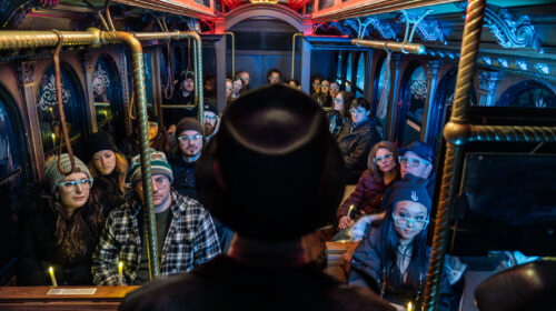 On the Haunted Trolley looking for ghosts is the thing to do!