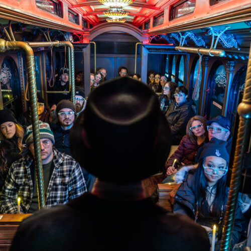 On the Haunted Trolley looking for ghosts is the thing to do!