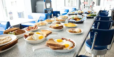 Large Menu gigantic spread of breakfast items