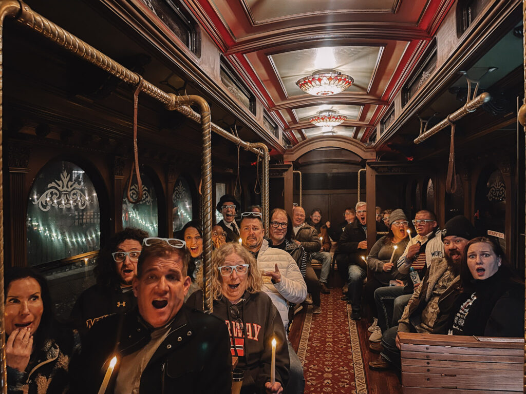 Guests on the Trolley doing things in Minneapolis like a hop on hop off trolley ride