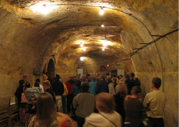 Tour Group in the Wabasha Street Caves St Paul Minnesota Tour