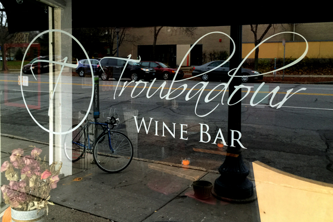 Troubador wine bar window