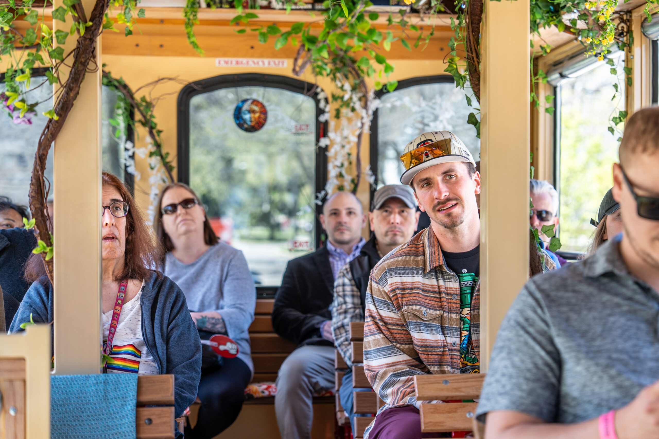 The vintage Minneapolis Trolley ready for a narrated sightseeing tour past the city’s lakes, riverfront, and historic mansions.